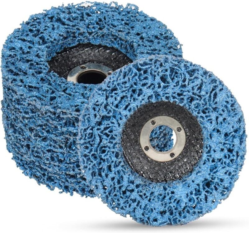 125 x 22 mm Reinigungsrad, Schleifscheibe, Ersatzteil für Farb- und Rostentfernungswerkzeuge – (blau, 5 Stück) - Sollbry