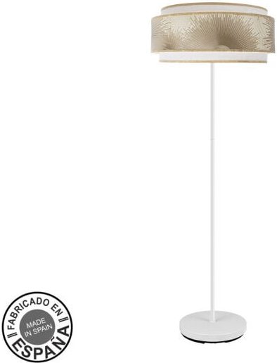 Lampe de Stehleuchte Wohnzimmer Nepal 3p 1xe27 Weiß/Gold 40d - Fabrilamp