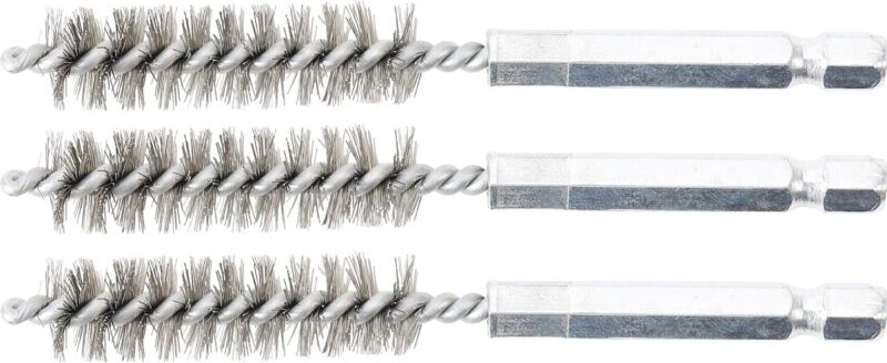 Stahlbürste 12 mm Antrieb Außensechskant 6,3 mm (1/4') 3-tlg.