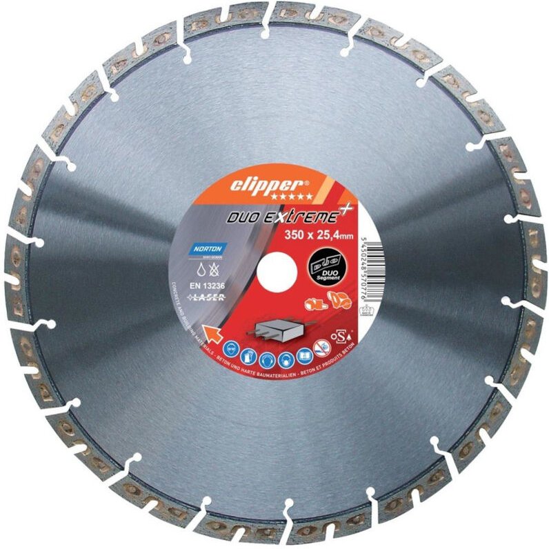 Norton - Clipper Diamant Sägeblatt Extreme Beton (vormals Duo Extreme), Ausführung: 350 x 25,4 mm