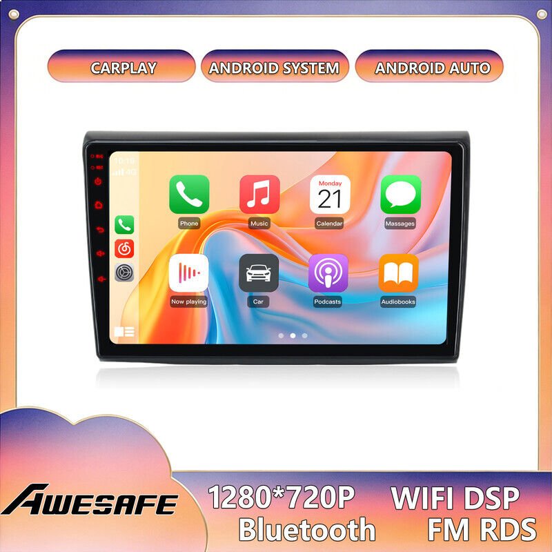 AWESAFE Autoradio 4G Android 13 6GB+128GB für Fiat Bravo (2007–2012) 9'' Touchscreen mit CarPlay GPS Bluetooth Android A...