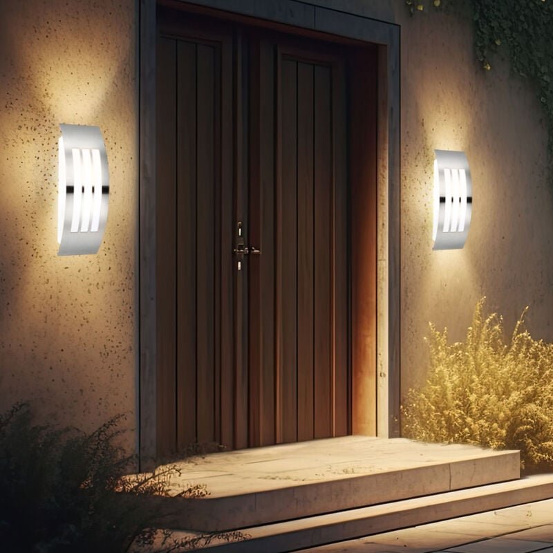 Außenwandlampe Haustürleuchte Edelstahl Terrassenleuchte Fassadenlampe led Gartenleuchte, 9W 810lm warmweiß, BxH 10 x 32...