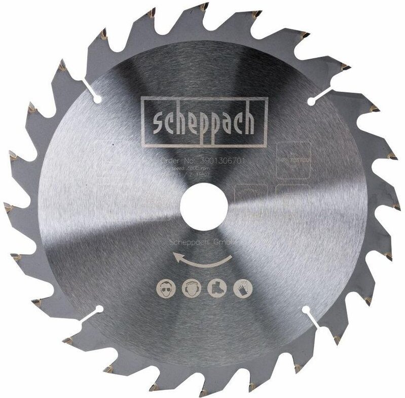 Hw Sägeblatt Tischkreissäge Sägeblatt 250x30x2,8x1,8mm 24Z - Scheppach
