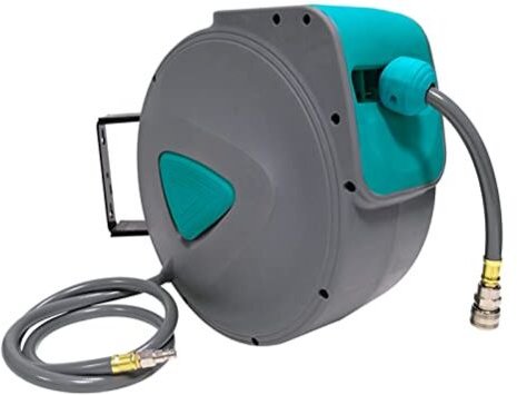 Druckluftschlauch 10m Schlauchtrommel Automatik Aufroller 1/4" Anschluss Schlauchaufroller Automatisch Druckluft mit Sch...