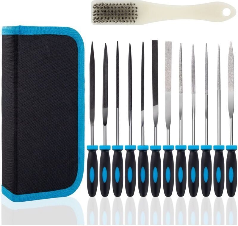 ZVD 13-teilige Diamantfeilen und Raspeln aus Kohlenstoffstahl, 150 mm flache/runde/halbrunde/dreieckige/Nadelfeilen für ...