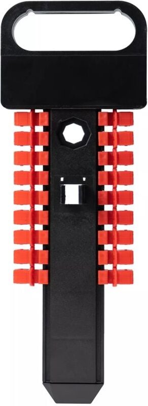 Doppelseitiger Halter für 18 1/2"-Steckschlüsseleinsätze und eine Ratsche