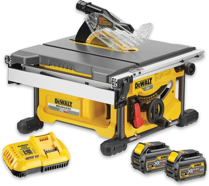 Dewalt - DCS7485T2 Akku Tischkreissäge 54V 6Ah xr flexvolt 210mm bürstenlos 2 Akkus