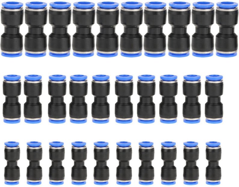 30 gerade Schnellkupplungs-Druckverschraubungen für Druckluftleitungen, kompatibel mit 1/4-, 5/16- und 3/8-Zoll-Schläuch...