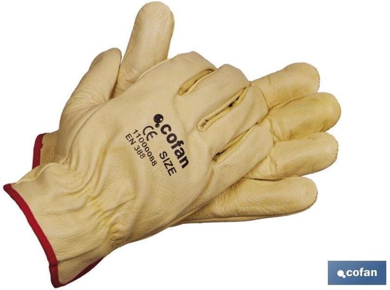 Gelber Rindslederhandschuh, Blistergröße 9