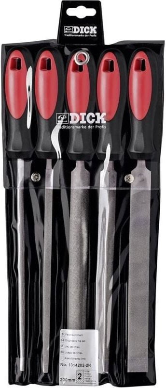 Thumbnail - Dick - 1314202-2K Werkstattfeilen-Satz 5tlg. mit 2K-Griff Hieb-Länge 200 mm 1 Set