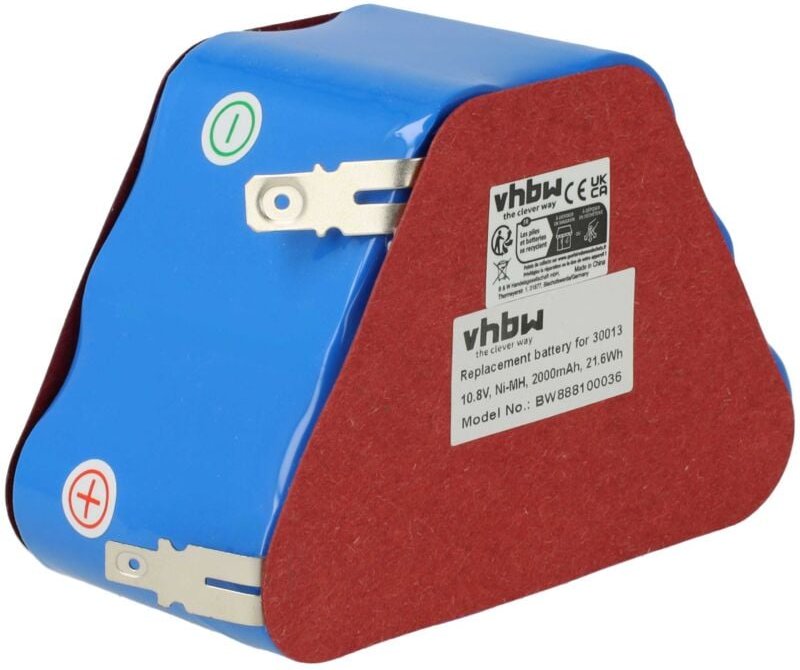 Akku Ersatz für Dirt Devil 0030013, L3-R2-F4-N2 für Staubsauger (2000 mAh, 10,8 v, NiMH) - Vhbw