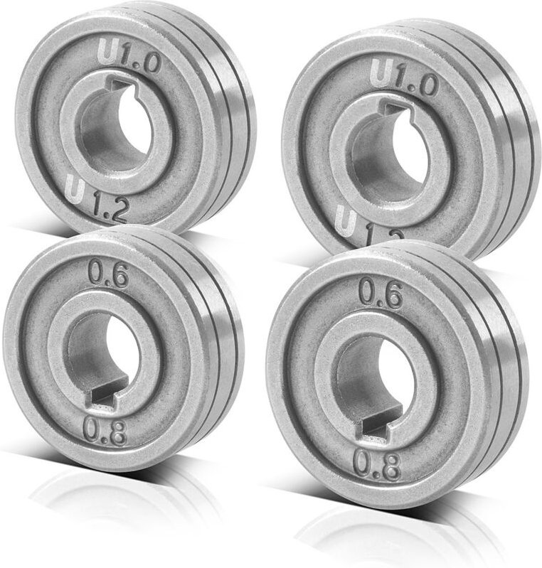 STAHLWERK Drahtführungsrolle 4er Set 0,6 / 0,8 mm 1,0 / 1,2 mm U & V Profil
