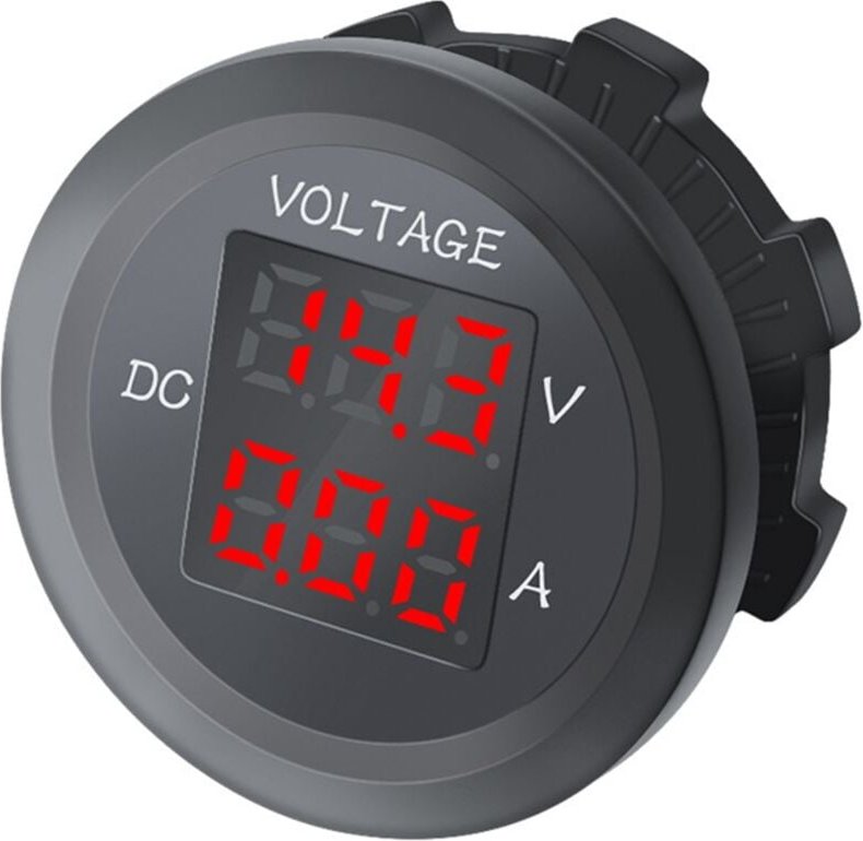 Tlily - Auto led Digital Voltmeter dc 12V/24V Dual Amperemeter Spannung Gauge für Boot Universal Wasserdicht Rot