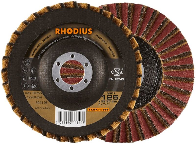 Rhodius Abrasives - rhodius vsk f, 10 Stück, 115 mm, Fächerschleifscheibe