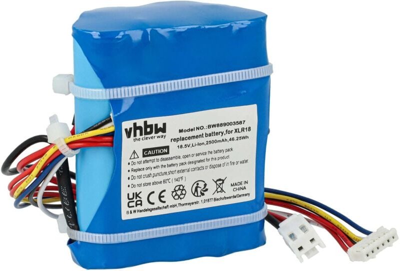 Thumbnail - 1x Akku kompatibel mit DeLonghi Colombina XLR18LM.GR, XLR18LM.R Staubsauger (2500 mAh, 18,5 v, Li-Ion, ohne Gehäuse) - V...