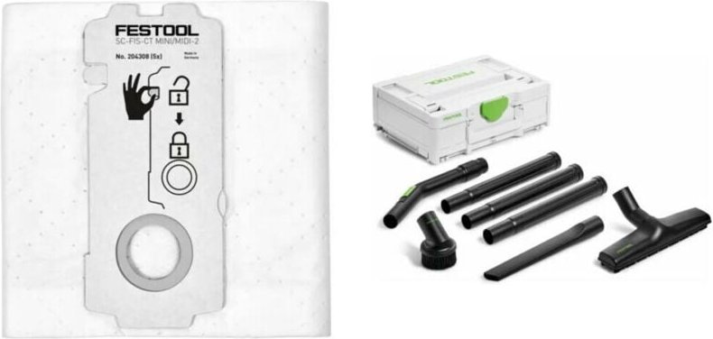Bundle – Standard-Reinigungsset rs-st d 27/36-Plus & selfclean Filtersack sc-fis-ct MINI/MIDI/CT15 - Festool