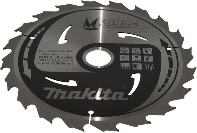 Kreissägeblatt m-force 235/30 mm, 20 Zähne, 1,6 mm, Holz - Makita