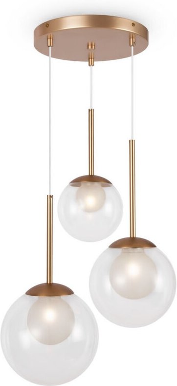 Maytoni Basic Form Moderne Cluster-Pendelleuchte, Deckenleuchte, Gold, 3 x G9-Glasschirm
