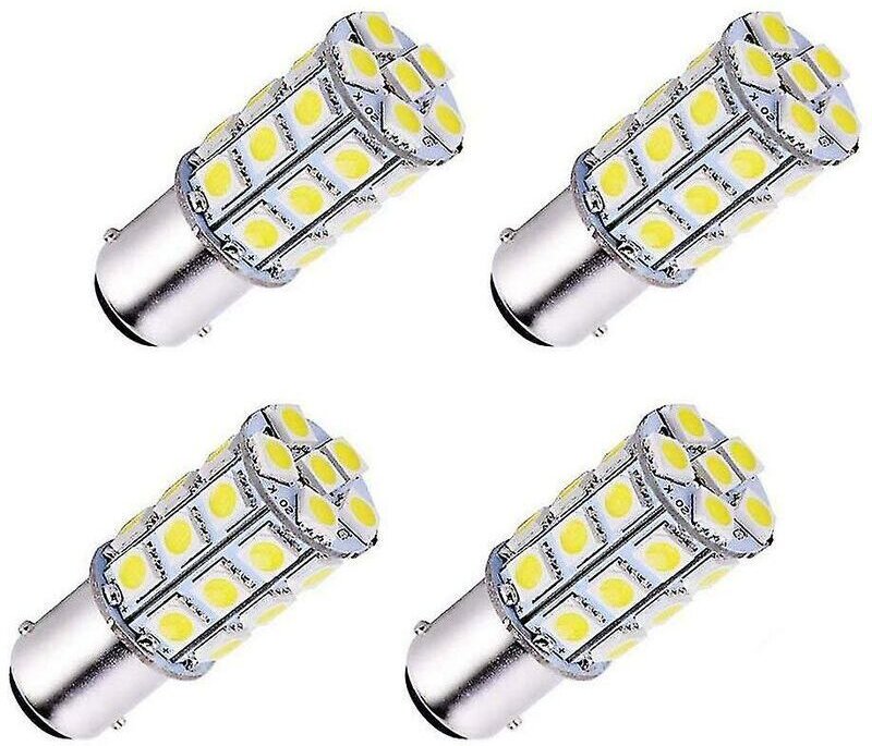 Set mit 4 Ba15d 5050 27 SMD superweißen LED-Lampen für Auto, Boot, Wohnmobil