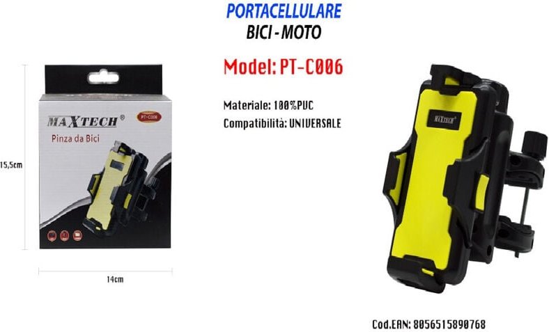 Trade Shop - universal handyhalter für autos, fahrräder, motorräder 100% pvc Maxtech PT-C006 -