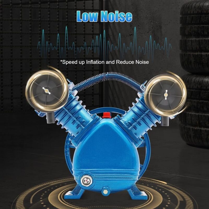 2.2KW V Zylinder Pumpenkopf Druckluft Verdichter Kompressor 250L / min 8bar Doppelzylinder Luftkompressor Kompressor Agg...