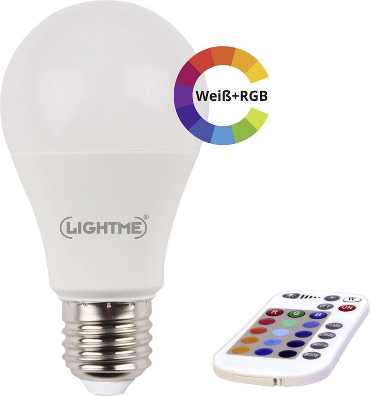 Lightme - LM85194 led eek f (a - g) E27 Glühlampenform 8.8 w = 66 w rgbw (ø x l) 60 mm x 114 mm colorc