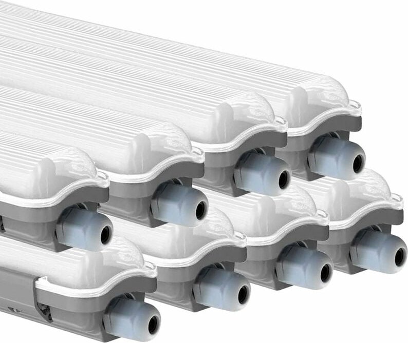 Led Feuchtraumleuchte 127,5 cm led Röhre Garage Werkstattleuchte kaltweiß led Wannenleuchte 18 Watt, 1700lm 6400K, 8er S...