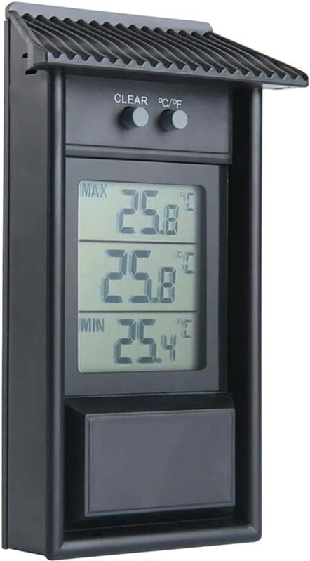 Gewächshausthermometer, digitales Max-Min-Thermometer zur Wandmontage, wasserdichtes Außenthermometer für Garten, Gewäch...