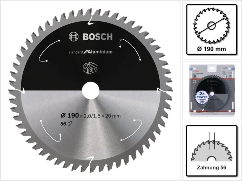 Pro Aluminium cordless Kreissägeblatt, 190 x 2 x 20 mm - Bosch