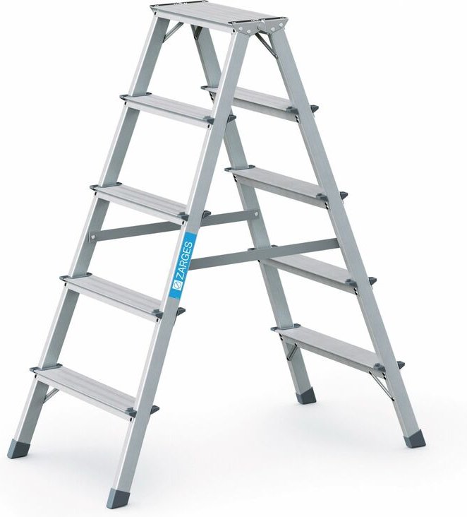 Zarges genietete Bockleiter eloxiert Scana B 2x5 Stufen