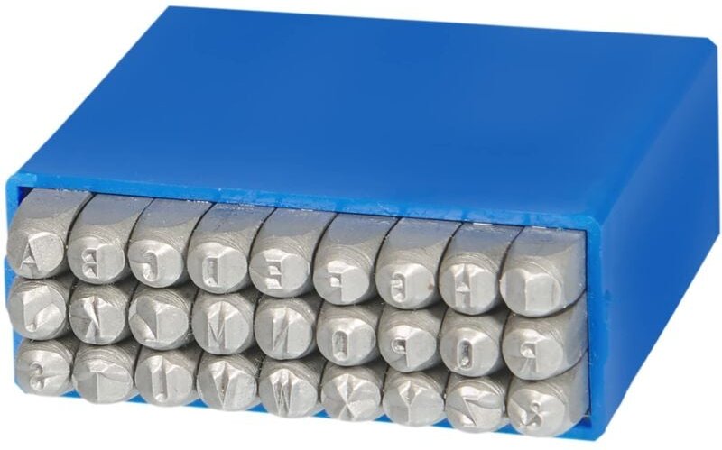 Schlagbuchstaben Set Buchstabenstanzer Schlagstempel A-Z & Schrifthöhe 3 mm