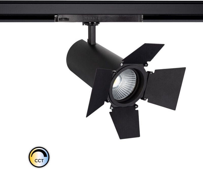 Efectoled - 3-Phasenstromschiene LED-Strahler 40W cct d'Angelo Schwarz philips Xitanium Cinema Wählbar (Warm-Neutral-Kal...