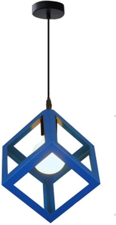 Pendelleuchte Würfel, Kreative Kronleuchter im Industri Stil, Hängelampe mit Metall Käfig E27 Lampenfassung für Wohnzimm...