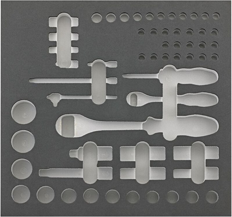 Werkzeugmodul 2/3 leer Steckschl. 1/4'+1/2' fortis