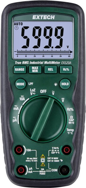 EX520A Hand-Multimeter digital cat iv 600 v Anzeige (Counts): 6000 - Extech
