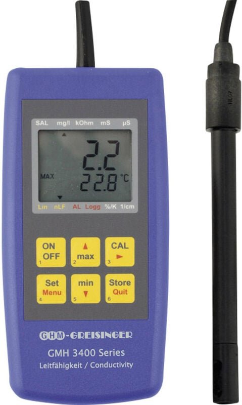 Gmh 3431 Kombi-Messgerät Gelöste Teilchen (tds), Leitfähigkeit, Salinität, Temperatur - Greisinger