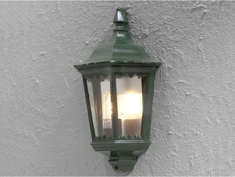 Grüne Wandleuchte Halbschale firenze, E27, Aluminium, Höhe 44 cm