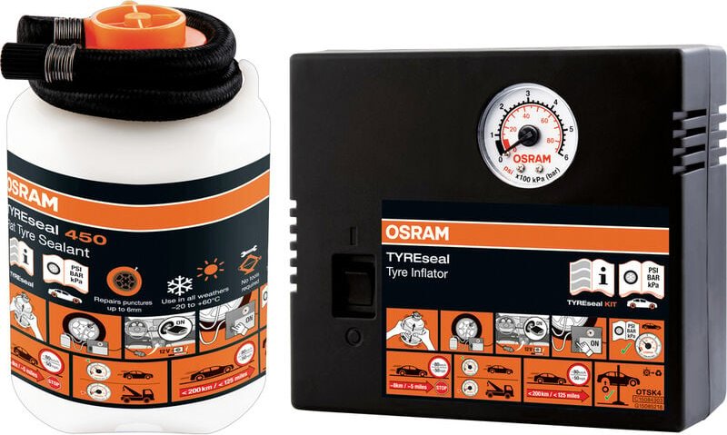 Thumbnail - Osram Automotive 4052899620247 OTSK4 Reifen-Pannen Set Pkw, Motorrad (L x B x H) 157 x 89 x 227 mm