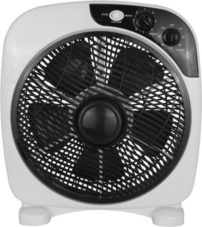 Thumbnail - Fabrilamp - Tischventilator borja 45w weiß/schwarz 3vel. 5 Flügel Zeitschaltuhr 41x37,5x12,5cm