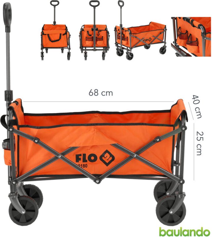 Faltbarer Gartenwagen 75 x 48 x 86 cm, bis 70 kg, Bollerwagen, Transportkarre