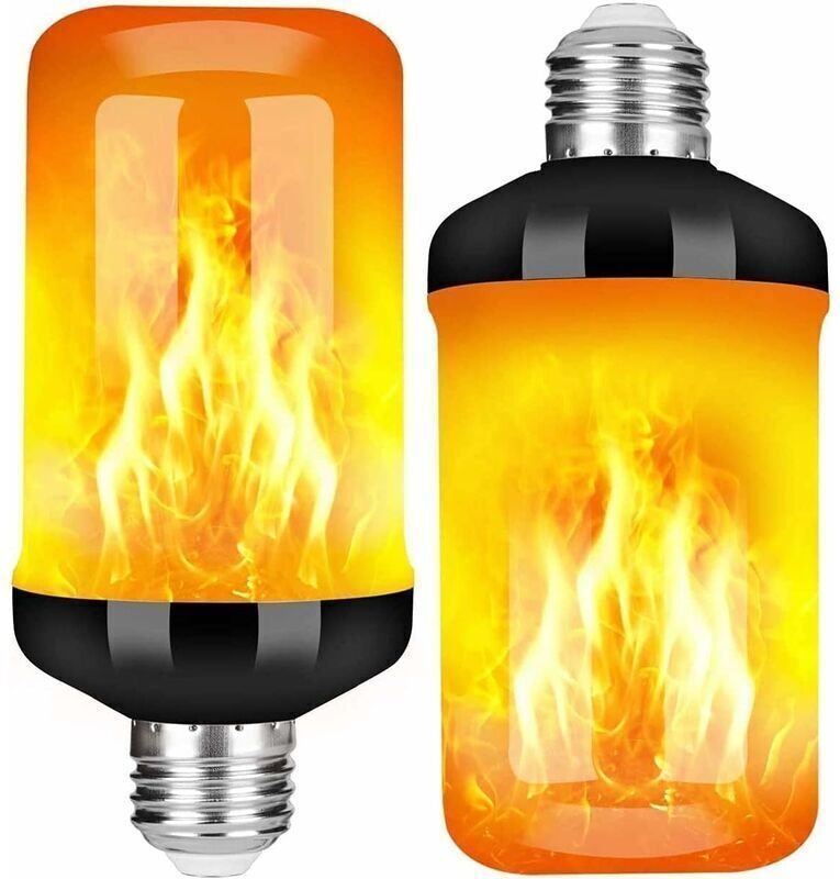 2er-Pack E27 LED-Flammenlampen mit 4 Modi – Schwerkraftsensor-Lampe – Geeignet für Innen-/Außenbereich, Bars und Partyde...