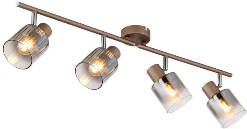 Deckenleuchte Deckenspot Wohnzimmerleuchte kaffeefarben Glas rauchfarben L 70 cm