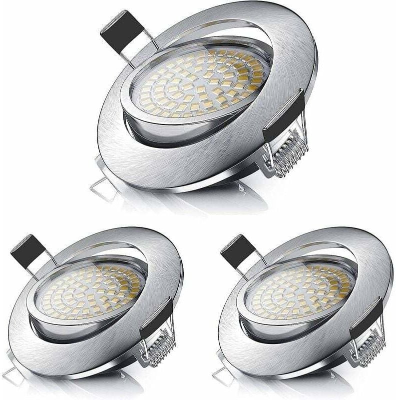 LED Einbaustrahler, 5W Deckeneinbauleuchte, entspricht 50W Halogenlampe, Warmweiß 3000K 470LM, IP44 Verstellbarer Strahl...