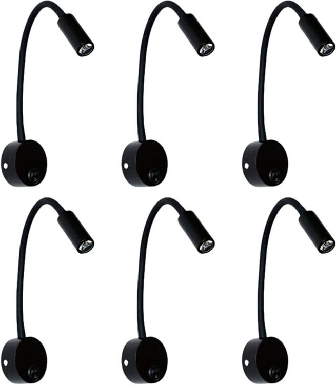 6PCS Nacht Arbeits Studie Lesen Lampe Wand Leuchter 3W