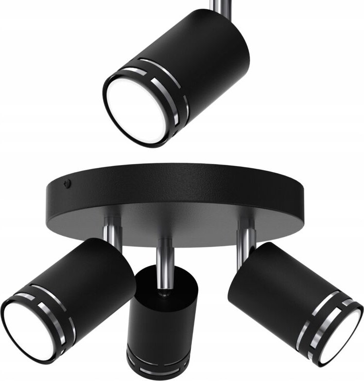 Deckenleuchte schwarz Chrom bewegliche LED GU10 Spot Reflektor Polierlampe