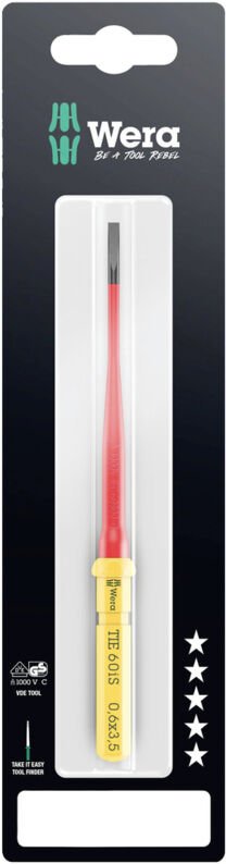 Kraftform Kompakt vde 60 iS 0,6x3,5x157 mm tie sb Elektriker Schlitz Wechselklinge 3.5 mm - Wera