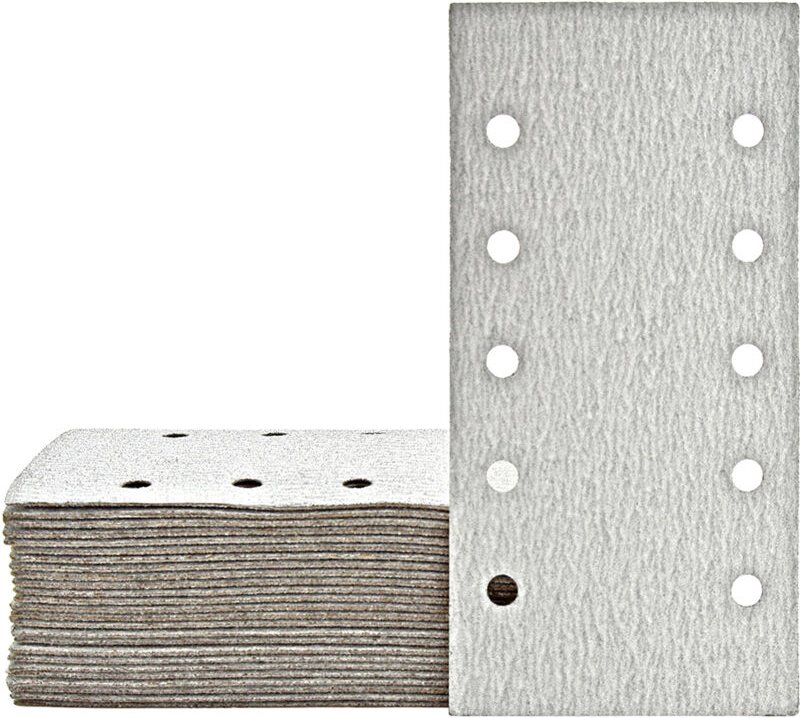 Shark Klett-Schleifblätter, 230 x 115 mm, 10-Loch, f. Schwingschleifer, Normalkorund (50 Stk.) K80 - Miotools