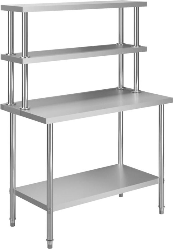 Thumbnail - Vidaxl - Küchen-Arbeitstisch mit Aufsatzboard 120×60×150 cm Edelstahl