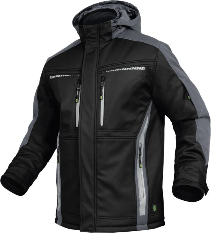 Thumbnail - Leibwächter Winter-Softshelljacke Flex-Line Gr. L schwarz/grau