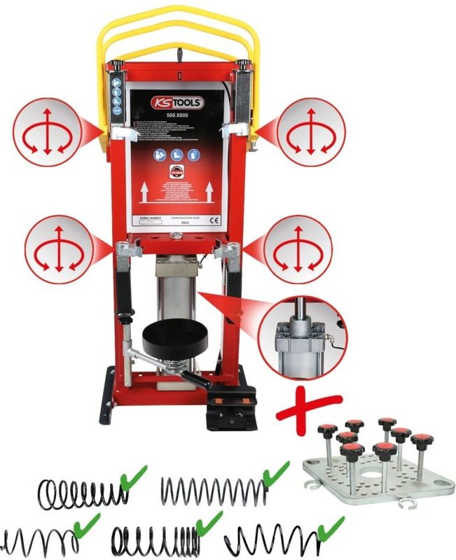 KS TOOLS Druckluft-Stand-Federspanner inkl. Adapterplatte - 500.8805